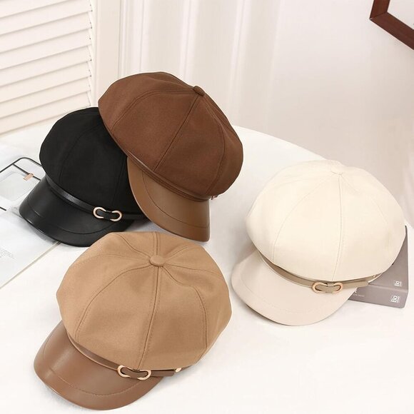 Newsboy Cap Women\'s Men Lightweight Fall Winter Octagonal Beret Fashion